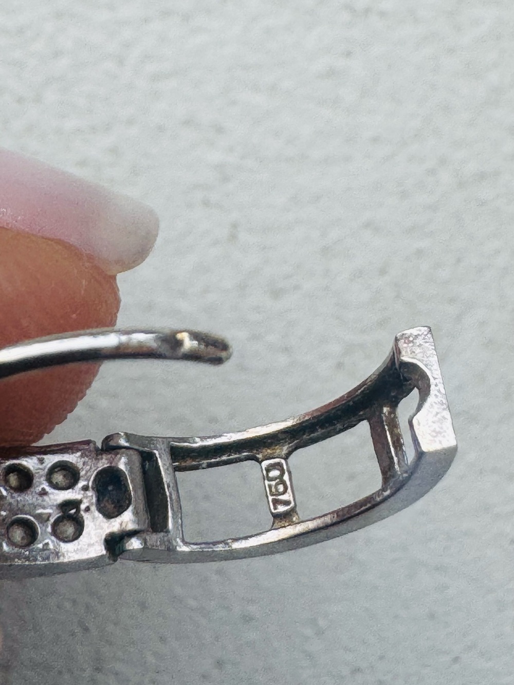 White gold Crystal Huggie Hoop Earrings - Womens Jewelry - Picture 2 of 3